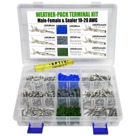 10-20 GA Weather-Pack 20 amps Terminals Male & Female and Sealer with Remove Tool Quick Disconnect QD Splice Kit