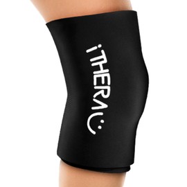 iTHERAU Knee Ice Pack Wrap, Reusable Gel Cold Pack with Cold/Hot Therapy, Cold Compression Sleeve for Elbow, Knee, Calf & Ankle for Pain Relief, Swelling, Surgery, Sports Injuries -Black, L
