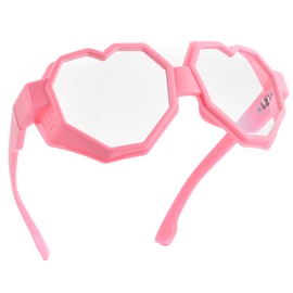 laureles 2023 Fashion Heart Shaped Goggle Y2K Sunglasses One Piece Women Oversized Love Sun Glasses Men (Pink-Clear)