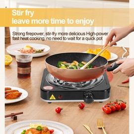 Oubit Electric Countertop Single Burner, 1000W Portable Electric Stove for Cooking with 5 Levels Adjustable Temperature & Knob Control Compact Stove for Home Dorm Office