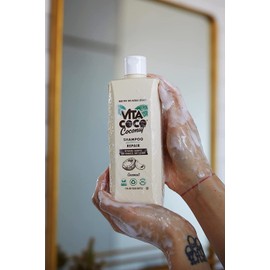 Vita Coco Repair Shampoo and Conditioner Bundle for Damaged Hair (2 x 400ml) protects repairs and nourishes the hair with 100 Percent Natural Coconuts
