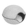 Cat Cave Bed Detachable Washable Semi Enclosed Felt Kitten Hideout