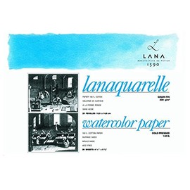 Lanaquarelle, 100% Cotton, Watercolour Pad, 300 g/m², Matte Surface, 20 Sheets, 23 x 31 cm