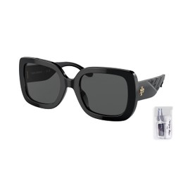 Tory Burch TY7179U 170987 54MM Black/Solid Grey Cateye Sunglasses for Women + BUNDLE With Designer iWear Complimentary Eyewear Kit