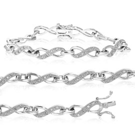 Vir Jewels 1/2 cttw Diamond Tennis Bracelet .925 Sterling Silver Rhodium Infinity