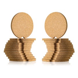24 Pcs Car Coasters Cup Holder Insert Coaster, Absorbent Cork Bar Coaster, Heat Resistant Reusable Anti Slip Drink Coaster with Fingertip Grip for Easy Removal, Car Decor Auto Accessories for Women