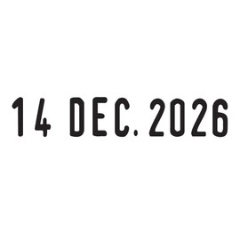 Trodat Printy 4810 Self Inking Date Stamp - Day, Months, (In Letters) Year - Black Ink Impression Size: 20 x 3.8mm