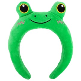 YARIEW Frog Ears Headband Plush Animal Ears Headband Frog Headband Spa Face Wash Headband Cute Ears Head Band Frog Costume Party Hair Accessories for Adult Women Kids