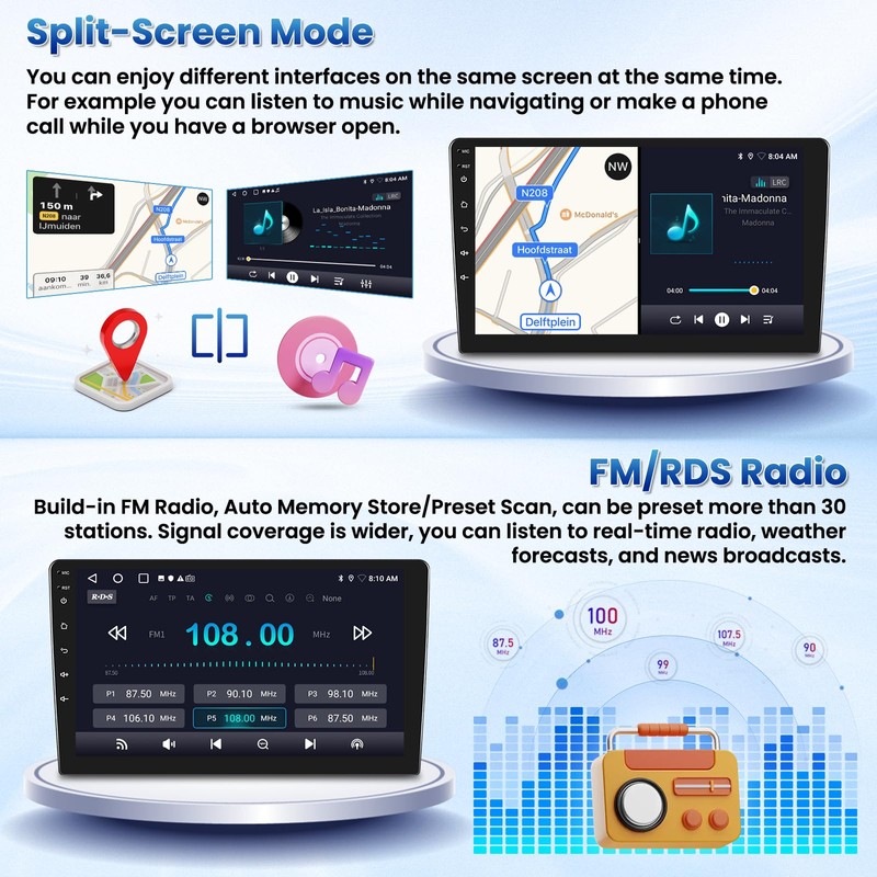 Fuluku【for Mitsubishi Outlander 2008-2015】 2+32G Double din Car Stereo Android