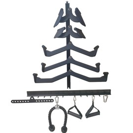 LJYMYSAK LAT Pull Down Bar Storage Rack Gym Storage Wall Organizer for Lat Pulldown Attachments, Cable Attachments Rack for Gym Accessories, Workout Equipment Storage