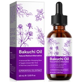 Bakuchiol Oil Wrinkle Reduction Skin Firming & Moisturizing, Natural Retinol Alternative for All Skin Types - Skin, Hair, Body, Face