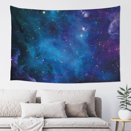 Hulnulnu Tapestry Blue-purple Night Universe Starry Sky Wall Hanging Tapestry for Use in Homestays,Cafes,Companies,Bookstores