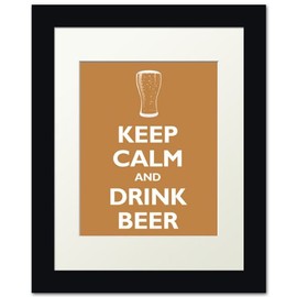 Keep Calm and Drink Beer, framed print (copper)