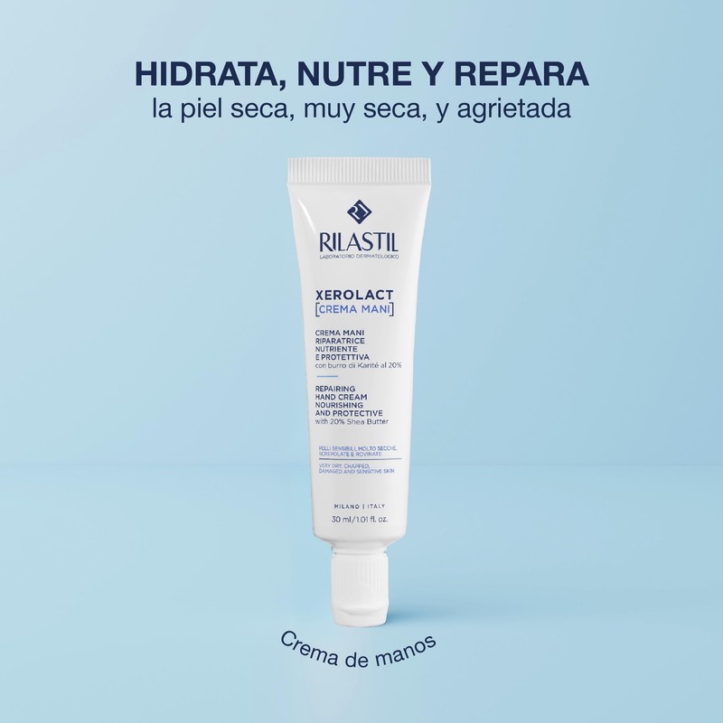 Rilastil Xerolact Repairing Hand Cream, Restorative, Nourishing and Protective Cream