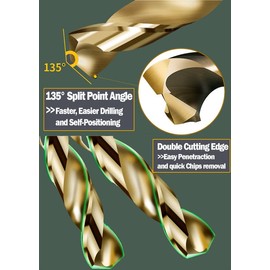 Cobalt Drill Bit 1/16 in. HSS Co M35 Jobber Length Twist Drill Steel Metal-10Pcs