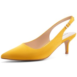Greatonu Womens Slingback Dress Pump Yellow Size 7