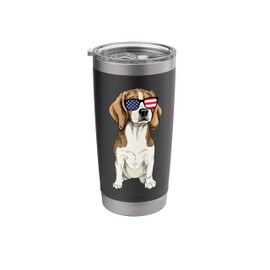 Beagle Dog American Flag Sunglasses 4th of July Stainless Steel Insulated Tumbler