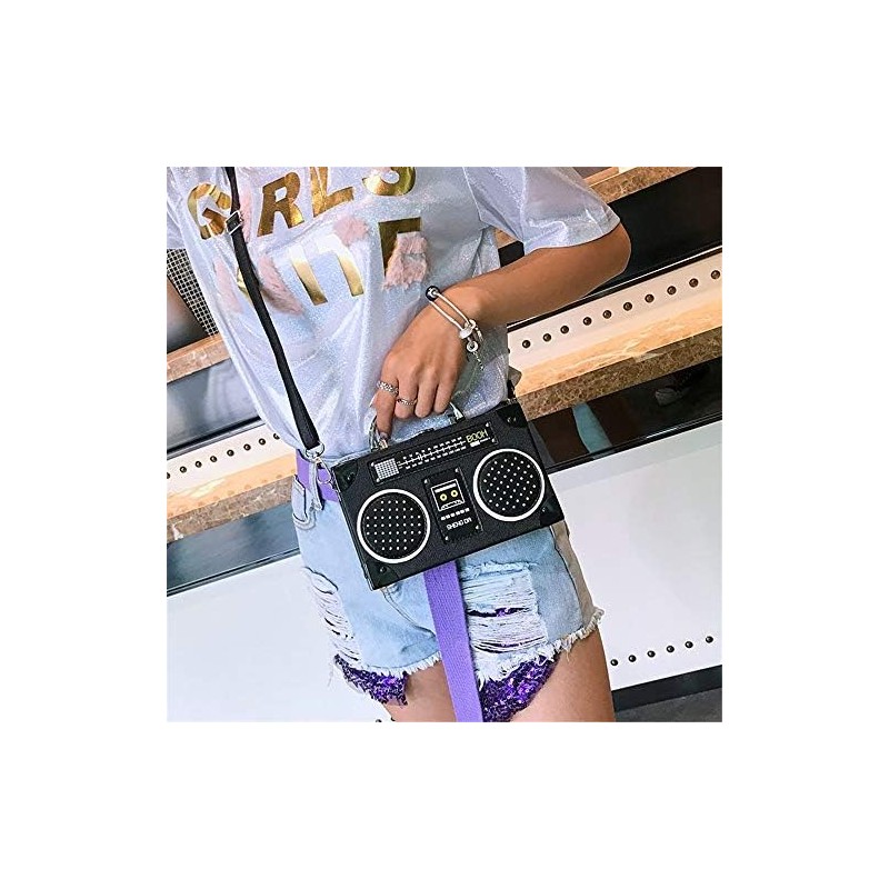 Bolso bandolera clásico con forma de radio para mujer, con