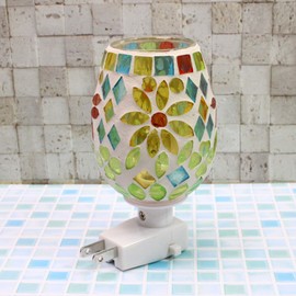 Folkart CNJYK3 Cute, Handmade, Glasswork, Mossa, Foot Lamp, Flower, Yellow