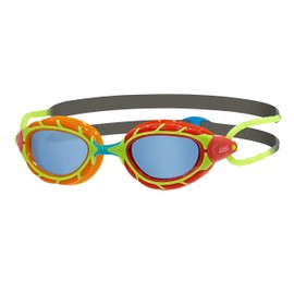 Zoggs Unisex Youth Predator Junior Swimming Goggles, Orange & Red/Grey & Green/Tint, 6-14 Years