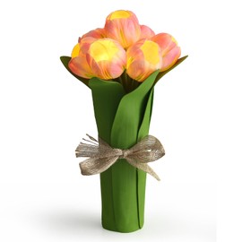 AMWGIMI Gifts for Mom,Flower Lamp Tulip Table Lamp Battery Powered Small Night Lights,Table Bedside Lamp for Bedroom Home Decor, Wedding Party,Mothers Day,Christmas Birthday Gift for Women Girls