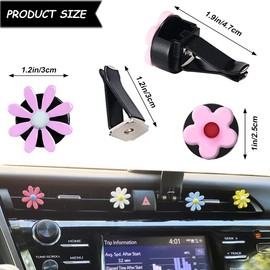 8 Pack Car Vent Clips, 2 Types Cute Flower Car Air Conditioning Clip Daisy Car Air Fresheners Vents Clips Charm Car Interior Decoration Accessories for Girls Women (Daisy)