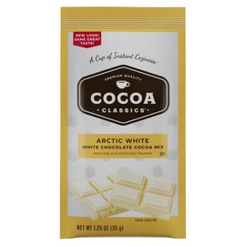 Cocoa Classics Arctic White Cocoa Mix | Hot Chocolate | Made with Nonfat Milk | Just Add Hot Water | Make Hot or Iced Cocoa | Gluten Free & Kosher Dairy Friendly | 1.25oz Packets (Pack of 36)