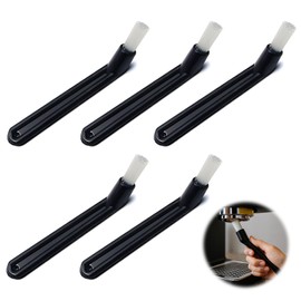 wilcractk Kaffee Werkzeug Reinigungsbürste, Ergonomische, hitzebeständige Nylonbürste mit gebogenem Griff, Set 5 Stück, ideal für Siebträger und Kaffeemaschine