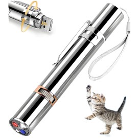 Koackl Cat Toy Pointer for Indoor, USB Rechargeable Cat Toy, 3 Light Colors Cat Interactive Toys for Dogs, Cats, Pet Chase Toy for Fun Playing Training Exercise Indoors