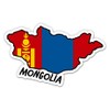 Squiddy Mongolia Map with Flag - Vinyl Sticker Decal for Phone, Laptop, Water Bottle - 3"