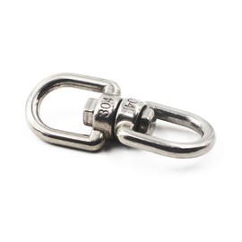 304 Stainless Steel Eye to Eye Swivel Ring,M6 1/4" Key Ring Keychain Connectors for Anchor Chain (5PCS)
