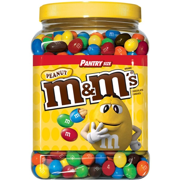 M&M's Peanut Chocolate Candy Pantry Size Jar 62 oz. (pack of 2) A1