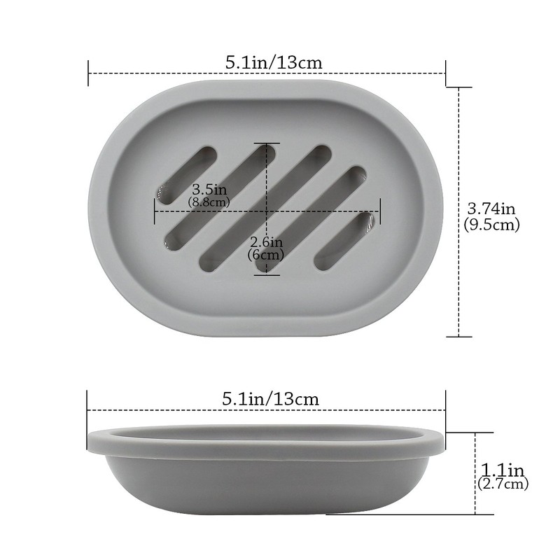 Topsky 2-Pack Soap Dish with Drain, Soap Holder & Saver,