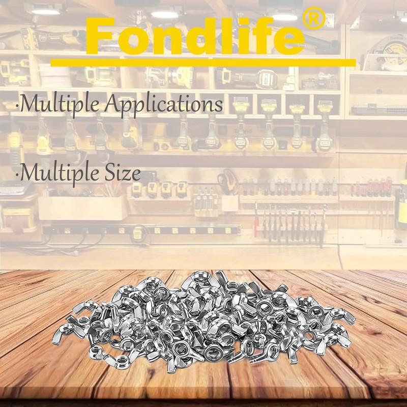 Fondlife Wing Nut, Stainless Steel Wing Nuts Kit with Washers