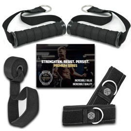 TRIBE Resistance Bands Accessories Equipment System for Home Gym, Exercise, Workout, Tube Bands & Cable Machines. Premium Ankle Straps, Door Anchor & Cushioned Handles. Heavy Duty Handle & Attachments