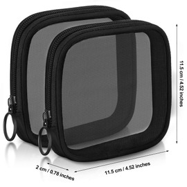 4 Pcs Mesh Makeup Bag Mesh Cosmetic Bag Travel Toiletry Pouch with Zipper Mini Makeup Cosmetic Purse for Daily Accessory(Small,Black)