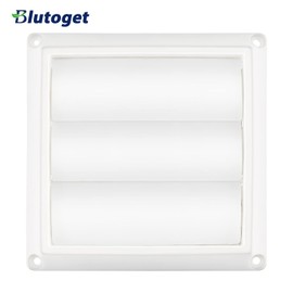 Blutoget 4 Inch Louvered Exhaust Dryer Vent Cover Outdoor Exhaust Cap for 4" Vent Duct Opening - with Aluminum Built-in Pest Guard Screen and Screws by Blutoget