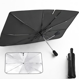 2025 Upgraded Waipfaru Windshield Sun Shade Umbrella [Ten Layers of nanoscale Insulation] Sun Shade for car Windshield UV Resistant,Car Window Shades with Airbag Assembly Protect Interior, Large
