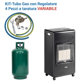 Crisalide® Gasschlauch-Set mit variabler Kalibrierung und Schraubenschlüssel – 1,5 m – Universalanschluss – inklusive Zubehör – ideal für Öfen, Herde, Grills