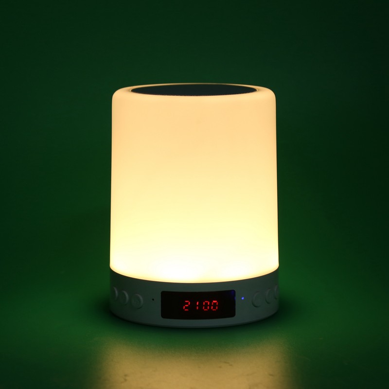 Bluetooth Speaker Alarm Clock Colorful Night Light Touch Control LED
