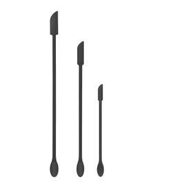 Silicone Spatula Mini Makeup Set - 3 Pcs Small Beauty Spatulas For Cosmetics Bottles & Thin Lotion Jar Tiny Spatula Food Scraper (Black)