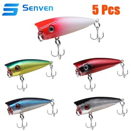 senvenelec 5Pcs Wobbler Fishing Lure, Plastic Hard Lure Fishing Hook, Fishing Lure Pike Wobbler Artificial Lure, Bionic Fishing Lure, for Freshwater Brine Fishing, Trout, Perch, Bionic Rigid Bait.