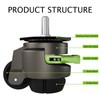 QXYJLCN 4-Pack Heavy Duty Retractable Leveling Stem Casters - 1/2"