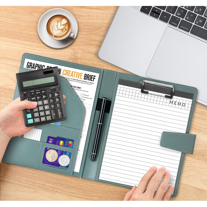 Agoer Writing Case A5 Clipboard Folder, Leather Conference Folder DIN