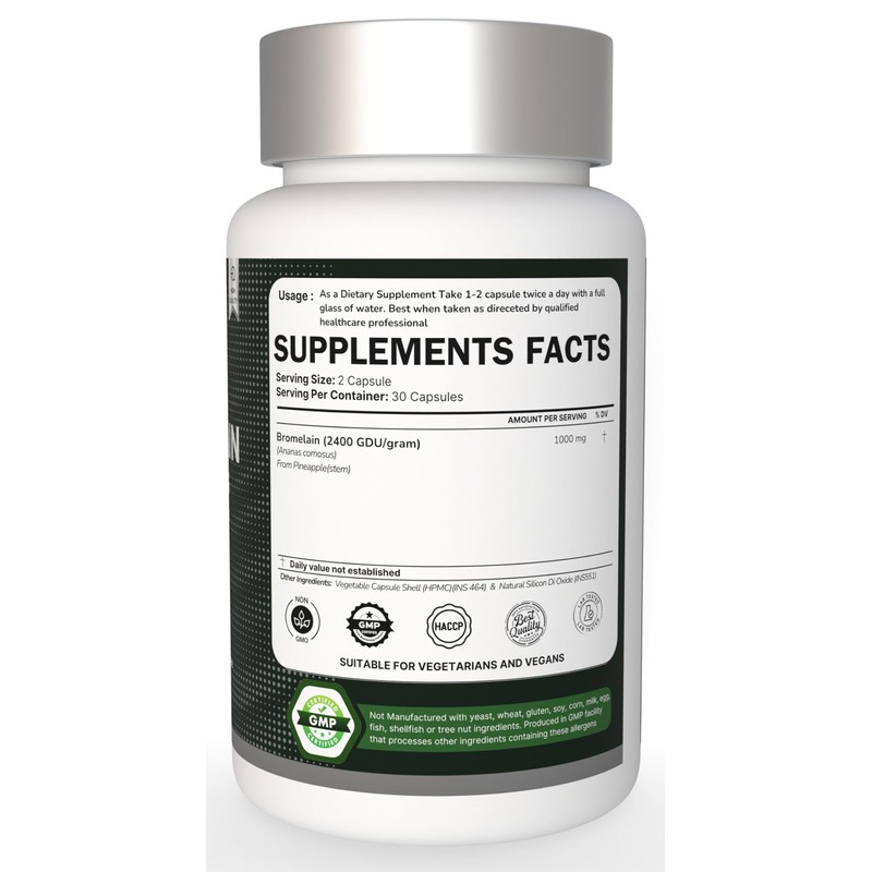 Bromelain 500mg | 2400 GDU/gram | Joint Support & Healthy