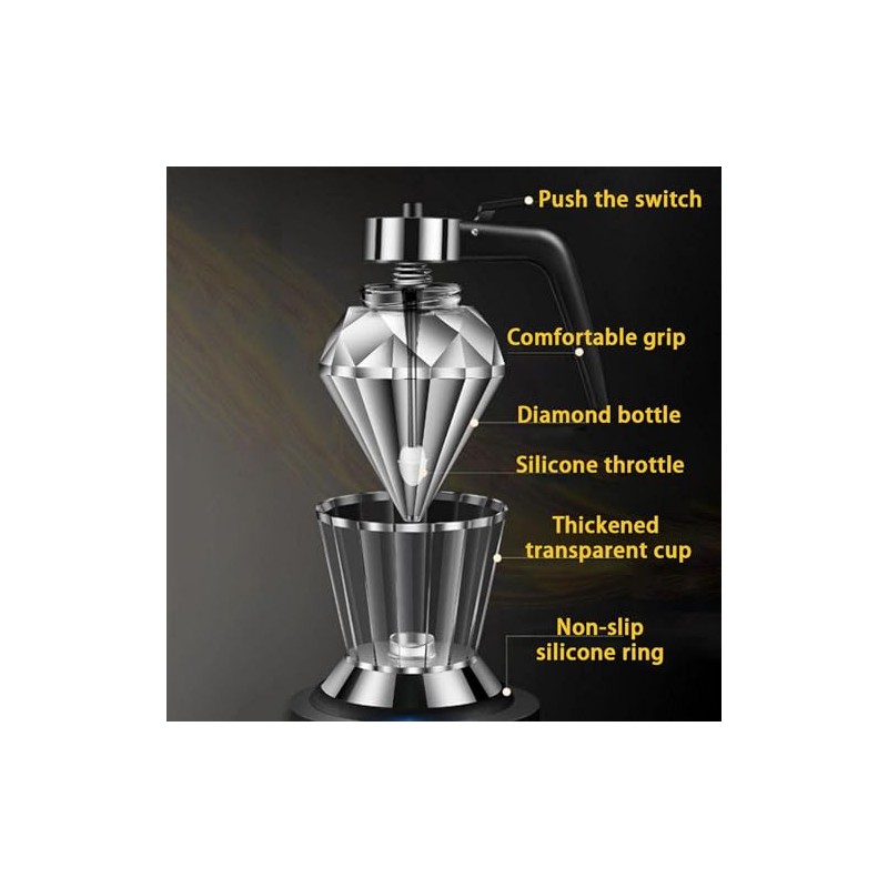 Honey/Syrup Dispenser -Premium No Drip Design, Elegant Diamond Shape with