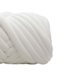 chiwanji Cloth Polyester Chunky Yarn Crocheting 250G Soft Arm Knitting Yarn Weight Yarn Bulky Yarn for Rug Making DIY Pillow Baskets Sweaters, White