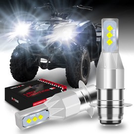 BRISHINE P15D H6M LED Motorcycle Bulbs 1700LM 6500K White, Super Bright LED Fog Light Bulbs compatible with Yamaha ATVS YFM350 400 450 660 700 Raptor(Pack of 2)