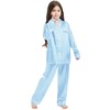 Silk Pajamas for Girls Satin Long Sleeve Button Down PJ