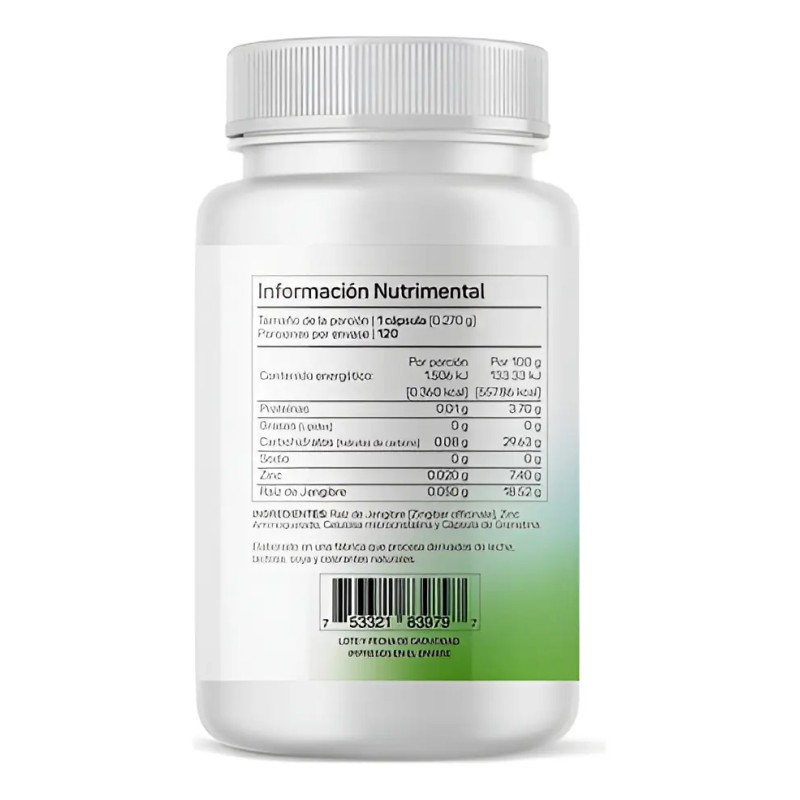 Suplemento Cápsula Primetech Nutrition Bienestar Zinc Zin C20 57g
